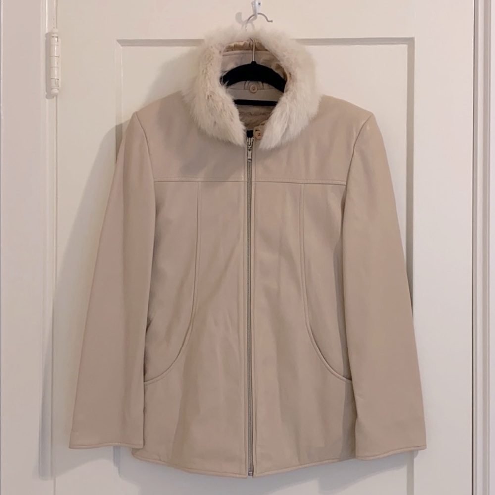 Damselle Light Pink Leather Coat